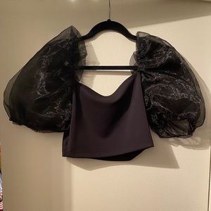 ASOS Puff Sleeved Crop Top